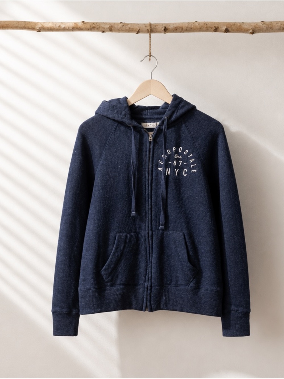 Aeropostale Navy Full-Zip Hoodie Jacket